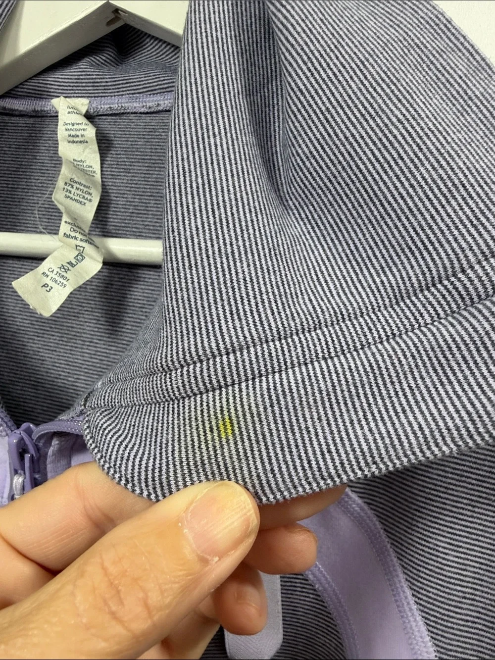 Lululemon Stride Full zip jacket purple stripes size 12